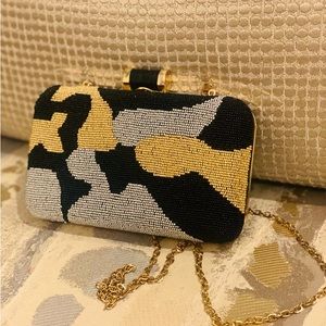 Mosaic, black clutch with amazing design